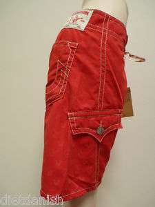True Religion Jeans Mens Buddha Red Board Shorts 34  