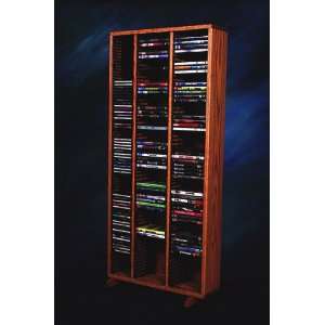  Solid Oak DVD Storage Rack 128 Capacity Electronics