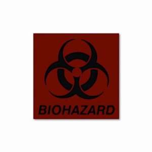 United Receptacle RUBBP1 Biohazard Decal, 6 x 5 3/4, Fluorescent Red