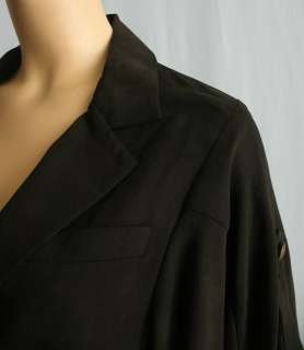 Trina Turk Capelet Jacket Poncho Black Silk 10 $238  
