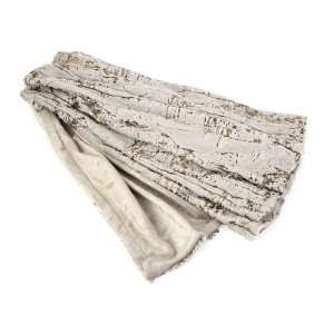   Distressed White Tree Bark Decorative Throw Blanket