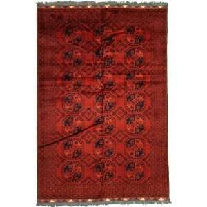  67 x 911 Red Hand Knotted Wool Afghan Rug Furniture 