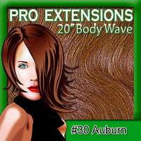 30 Auburn Clip In Human Hair Extensions 20 Body Wave  