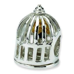   Reflections Sterling Silver & 14K Gold Bird Cage Bead