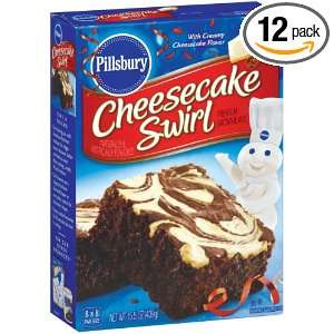 Pillsbury Cheesecake Swirl Brownie Mix, 15.5 Ounce Boxes (Pack of 12)