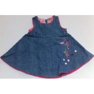  Baby Girl 18 Months, Denim Embroidered Frock Dress with 