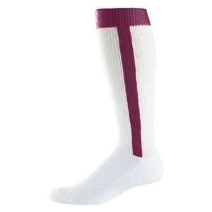Augusta Sportswear Baseball Stirrup Socks MAROON ADULT (FOOTED SOCK 