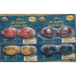  Jr. Swim Goggles   Set of 4 Yellow, Pink, Blue and Purple 