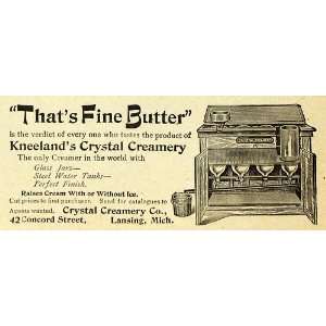  1892 Ad Kneelands Crystal Creamery Butter Lansing Dairy 