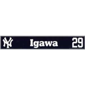 com Kei Igawa #29 2007 Yankees Clubhouse Locker Room Name Plate   MLB 