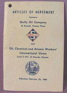 Vintage SKELLY OIL Gas Item Union Rules Drum Tag Note Pad Getty Tax 