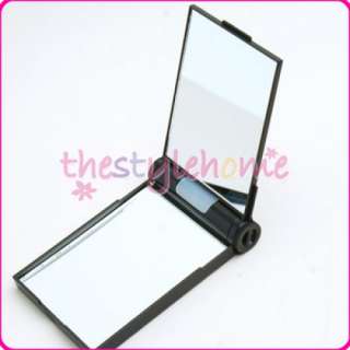 LED Lighted 2 Side Cosmetic Makeup Mirror 1X & 3X Black  