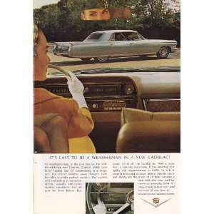 1963 Ad Cadillac Lady Looking Rear View Mirror Eldorado Original Car 
