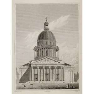 1831 Eglise de Saint Genevieve Pantheon Paris Engraving   Copper 