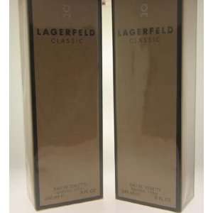  Lagerfeld Classic 8oz 240ml EDT Sp (TWO Items) Beauty