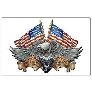  Mini Poster Print Eagle American Flag and Motorcycle 