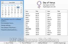 ASTROLOGY PLANETARY HOURS SOFTWARE FOR PC   XP VISTA 7  