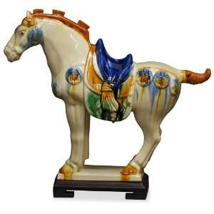 Tang Tri Color Ceramic Stallion Statue