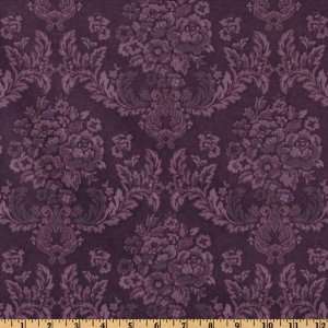  44 Wide Flannel Rose Damask Puple Fabric By The Yard 