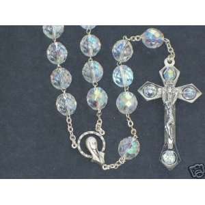    12mm Big Clear Crystal Beads Rosary 28.5 Long 