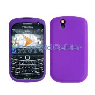 Purple Silicone Case + Film for BlackBerry Tour 9630  
