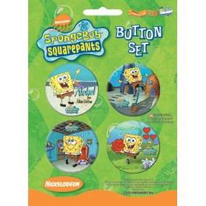 Spongebob Squarepants 4 Button Set **