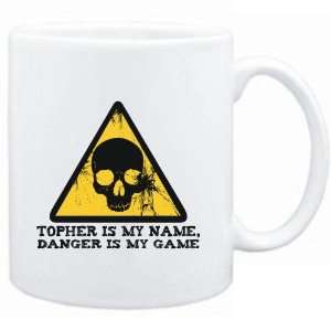  Mug White  Topher is my name, danger is my game  Male 