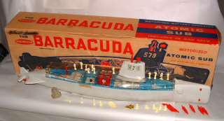 1962 REMCO BARRACUDA ATOMIC SUBMARINE WITH BOX  