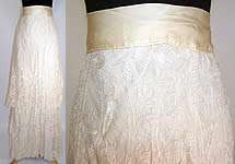 Victorian Vintage Wedding White Silk Net Lace Layered Lined Bridal 