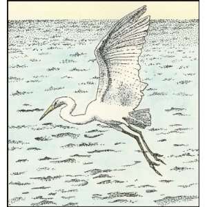  Egret in Flight, Original Mixed Media Artwork, Home 