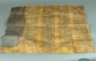 Parchment Fragment From Torah Scroll Gevil Asia Ca 1450  