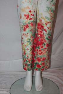 CACHE Women Vtg Psychedelic Floral Painted PANTS Sz 10  