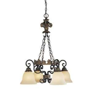 Fleur de Lis Collection 4 Light 30 French Gold Down Chandelier with 
