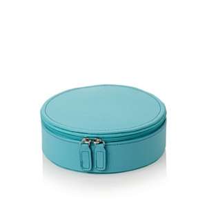  Morelle Jennifer Leather Round zippered Jewelry Box