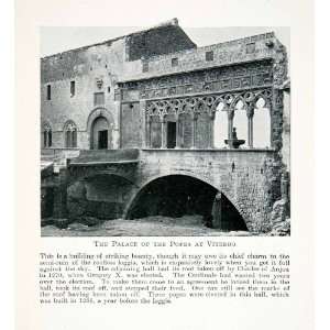  1912 Print Palace Popes Viterbo Loggia Charles Anjou 