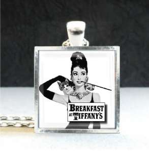 Audrey Hepburn Breakfast at Tiffany Movie Art Charm Sterling Silver Pl 