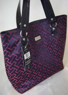 Nwt $85 Authentic Tommy Hilfiger Womens Purse Bag Tote Navy Red  