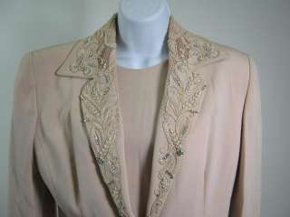 BADGLEY MISCHKA Pale Pink Blazer Dress Suit Sz 6  