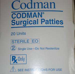 131 Codman Surgical Patties, Tonsil Sponges  