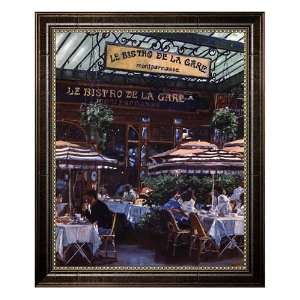  Le Bistro de la Gare Framed Canvas Art by Lowndes