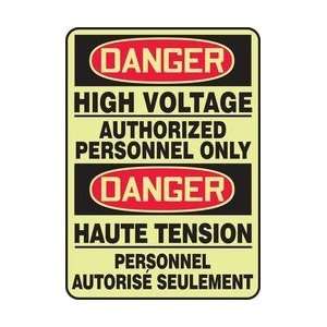  DANGER HIGH VOLTAGE AUTHORIZED PERSONNEL ONLY (BILINGUAL 