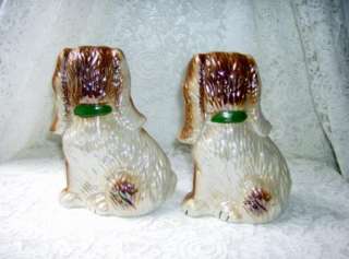 Ugly Staffordshire Style Spaniel Dogs Figurines  
