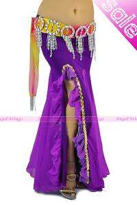 NWT Sexy belly dance Costume Falbalas skirt 9 colors  