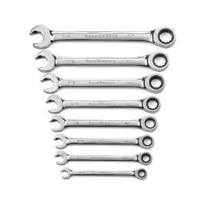  GearWrench 85599 8 Piece SAE Ratcheting Open End Wrench 