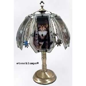  Wolves Touch Lamp 4 with Antique Brass Base