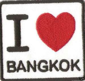 love Bangkok Logo EMBROIDERED Iron Patch T Shirt Sew  
