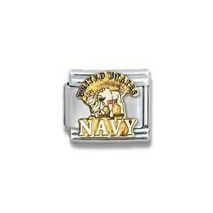    Navy Ram Military, Armed Services Theme Italian Charm Jewelry