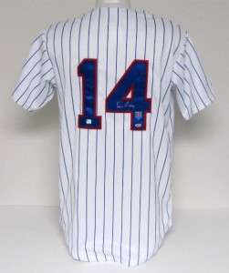 Ernie Banks Signed Chicago Cubs Majestic Jersey SI  