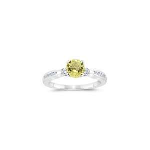  0.20 Cts Diamond & 0.85 Cts Lemon Citrine Engagement Ring 