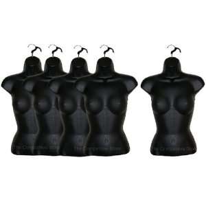 Lot Of 5 Brand New Female Torso Mannequin Forms Black   Great For 